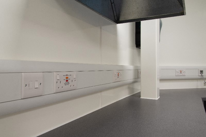 Laboratory Fit Out With Altro White Rock Hygienic Cladding
