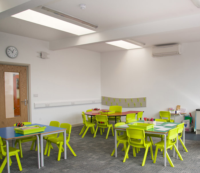 School Classroom With Suspended Ceiling