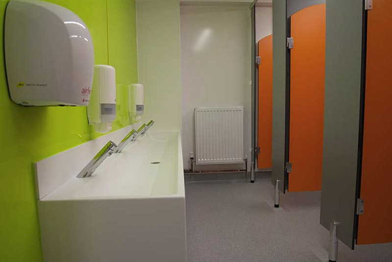 Maidstone School Toilet Refurbishment Cubicles and sinks