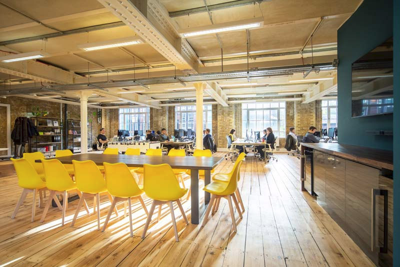 Clerkenwell Workshops, London Office Fit Out Meeting Table With Media Station