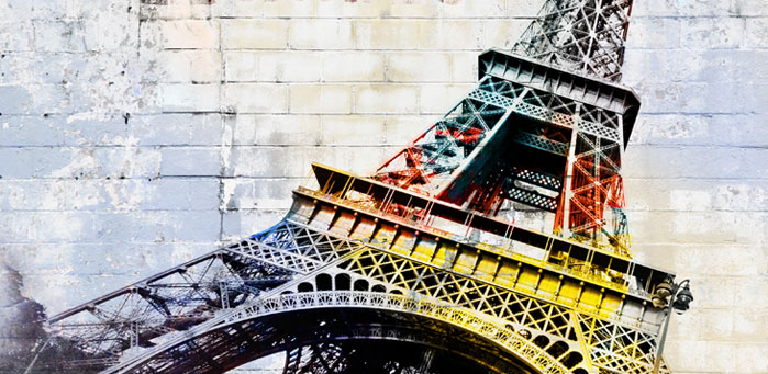 Graffiti image of the Eiffel Tower.